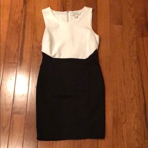 Black white mini dress
